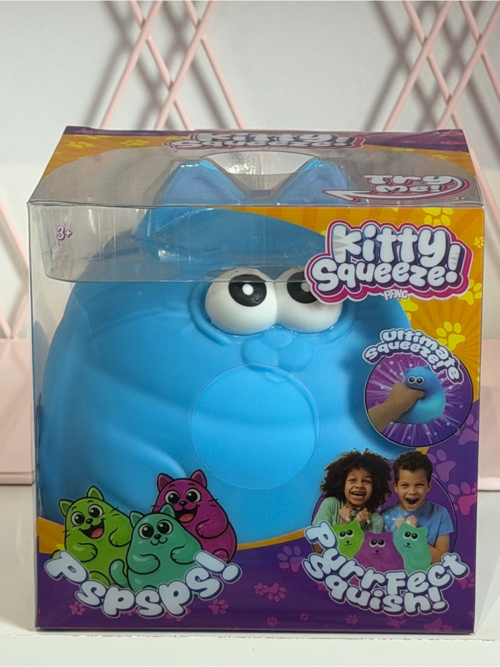 Kitty Squeeze! Jumbo Viral Blue squishy Cat. New